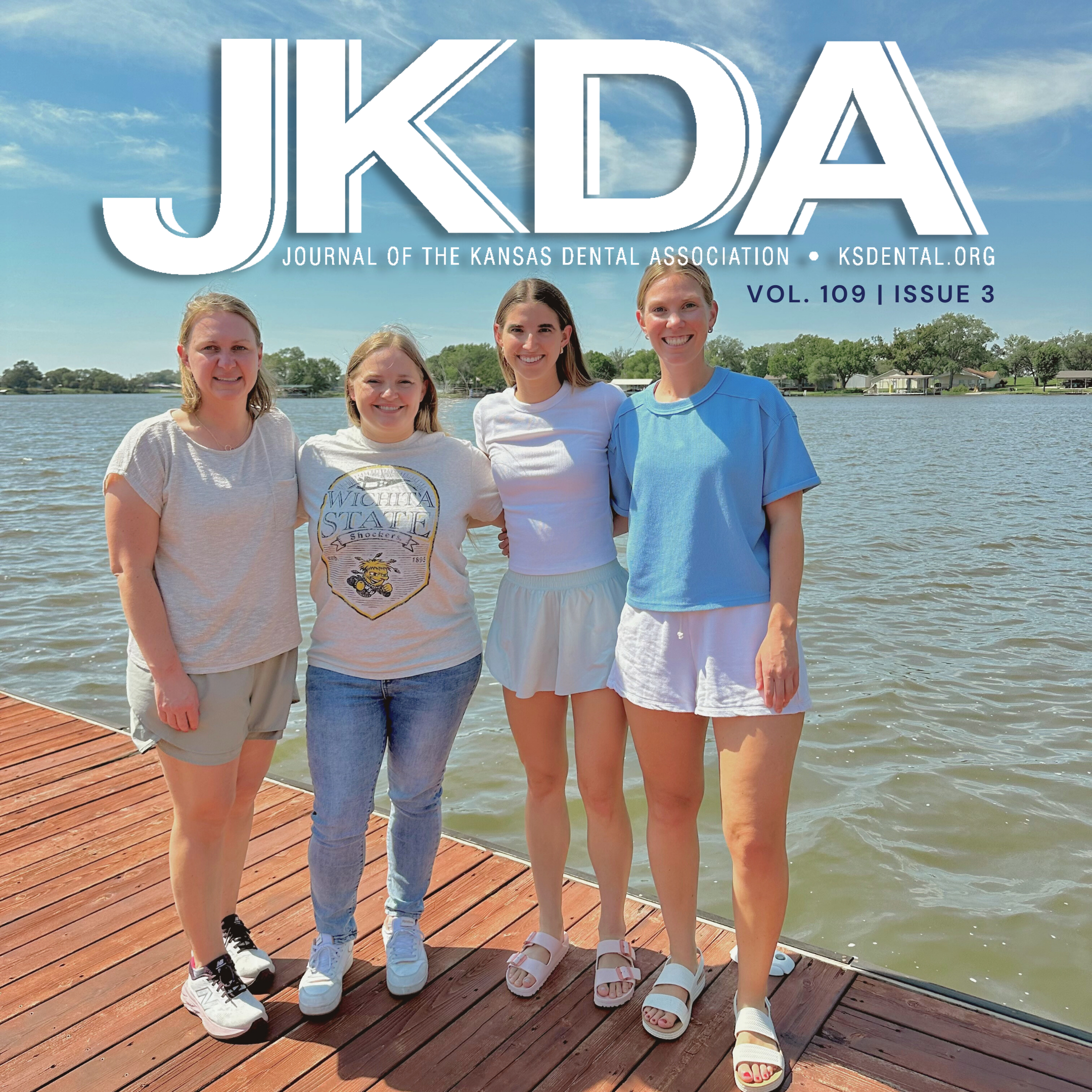 Four female dentists at a lake retreat