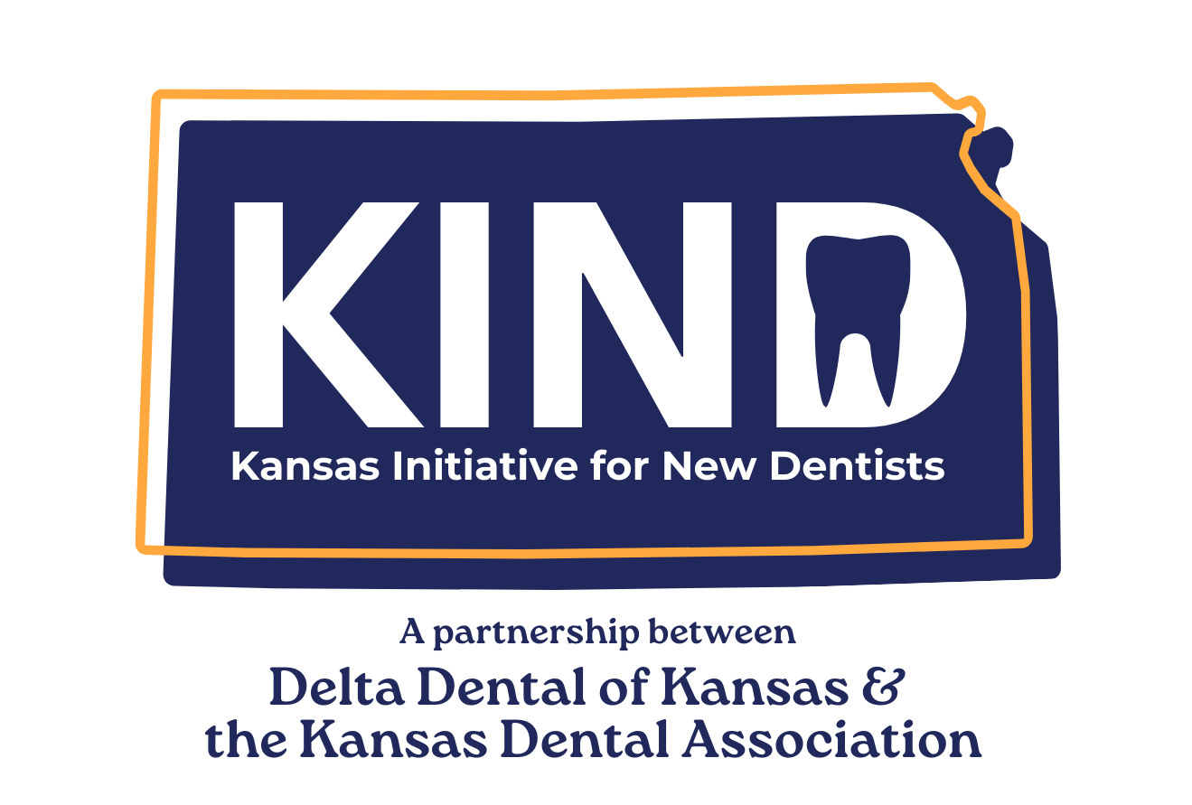 KIND Logo with Tagline saying a partnership between Delta Dental of Kansas and the Kansas Dental Association